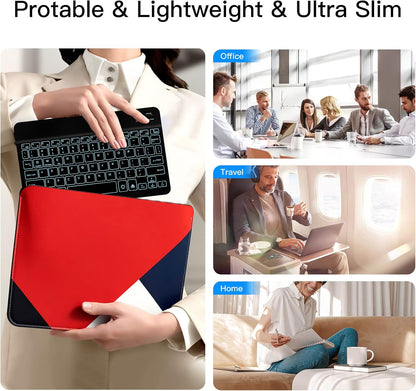 XIWMIX Ultra-Slim Wireless Bluetooth Keyboard - 7 Colors Backlit Universal Rechargeable Keyboard Compatible with iPad Pro/iPad Air/iPad 9.7/iPad 10.2/iPad mini and Other iOS Android Windows Devices