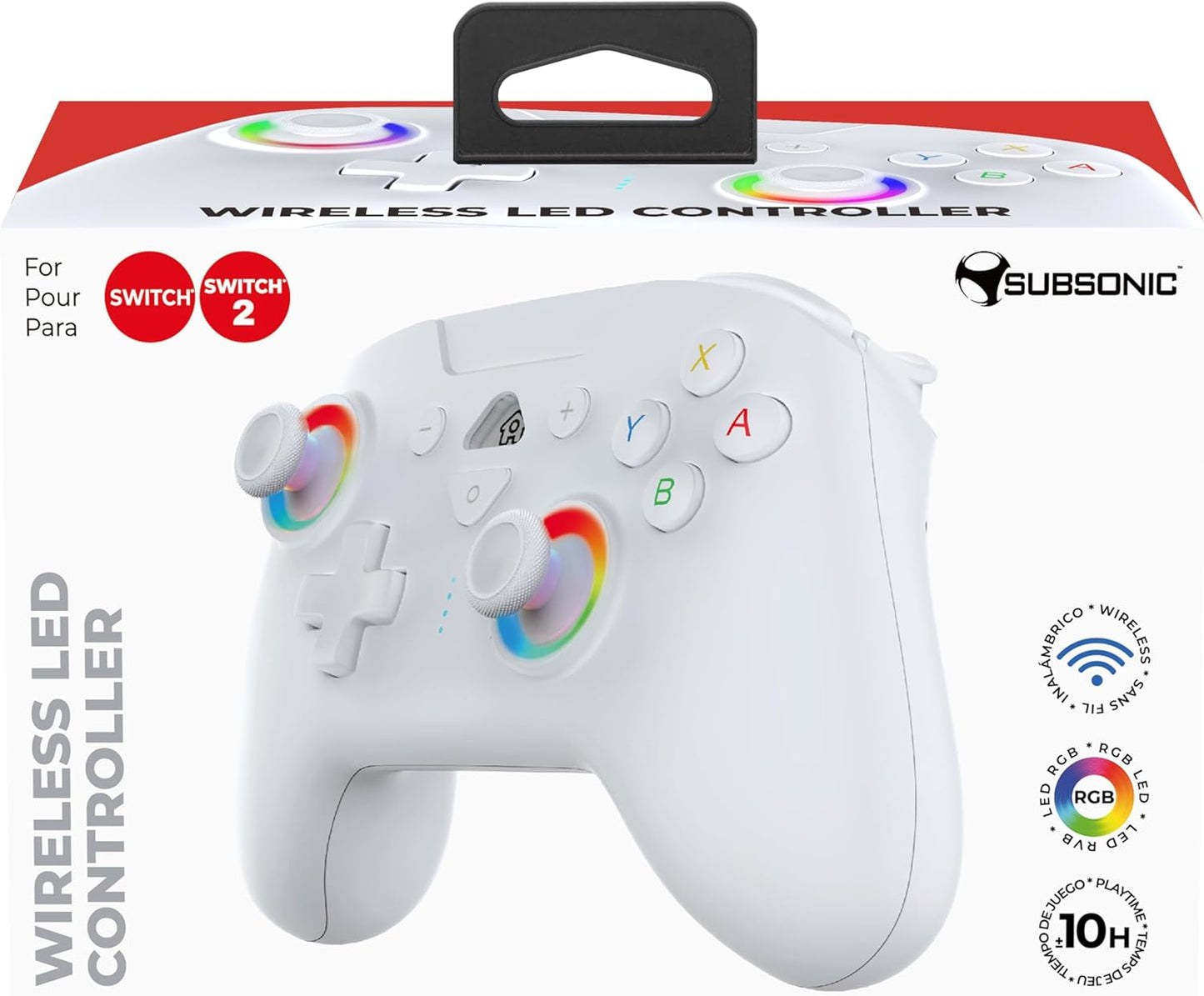 Subsonic Wireless Led Controller White for Nintendo Switch/Nintendo Switch