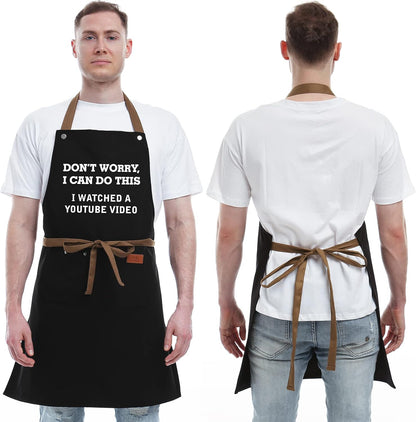 Funny Cooking Apron for Men, Women - Birthday Gifts for Mom, Wife, Dad, Gag Gifts for Boyfriend, Gifts for Brother, Sister