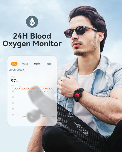 AGPTEK Smart Watch for Women, 5ATM Waterproof Smartwatch for Android and iOS Phones, Fitness Tracker Watch with 100+ Sports Modes, Heart Rate Monitor Pedometer Sleep Monitor, Pink