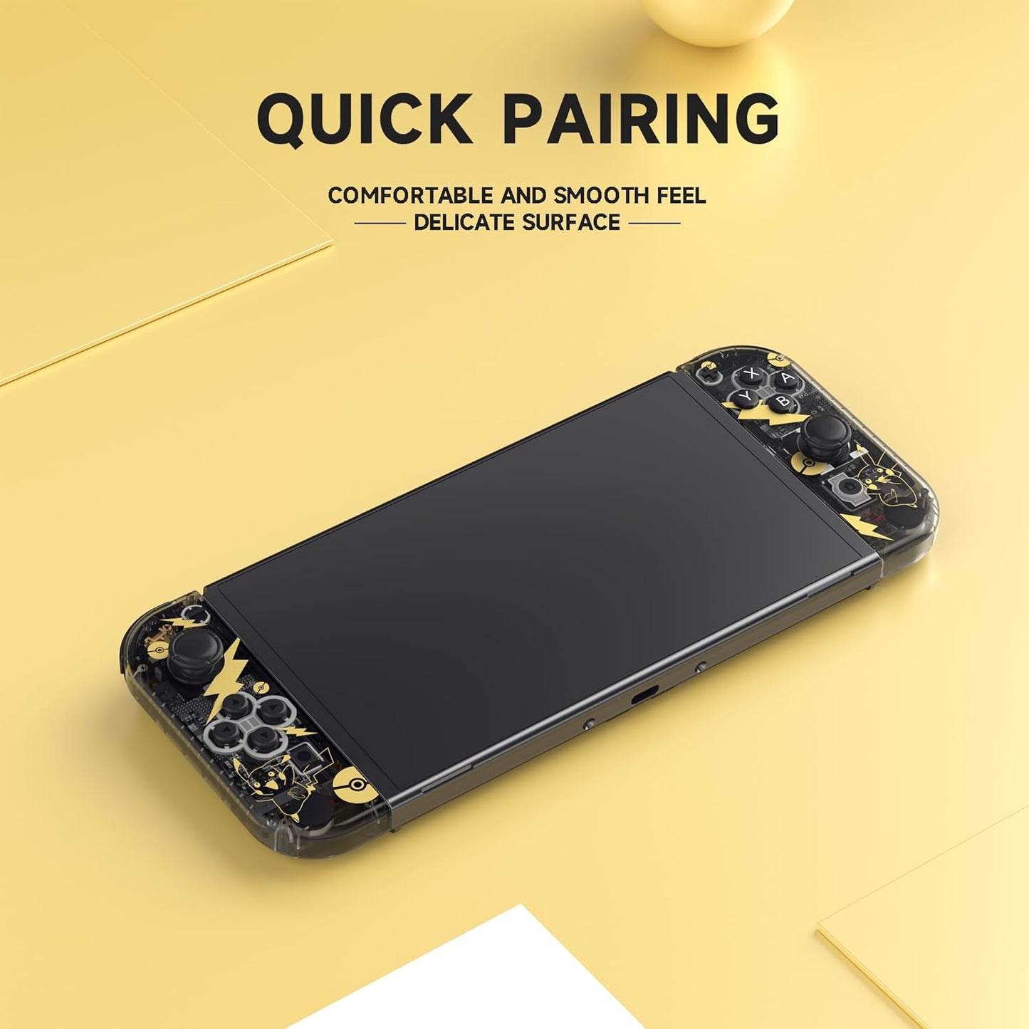 Wireless Left & Right Controllers Compatible with Nintendo Switch, Motion Control, Dual Vibration & Wake-Up Function (Gold)
