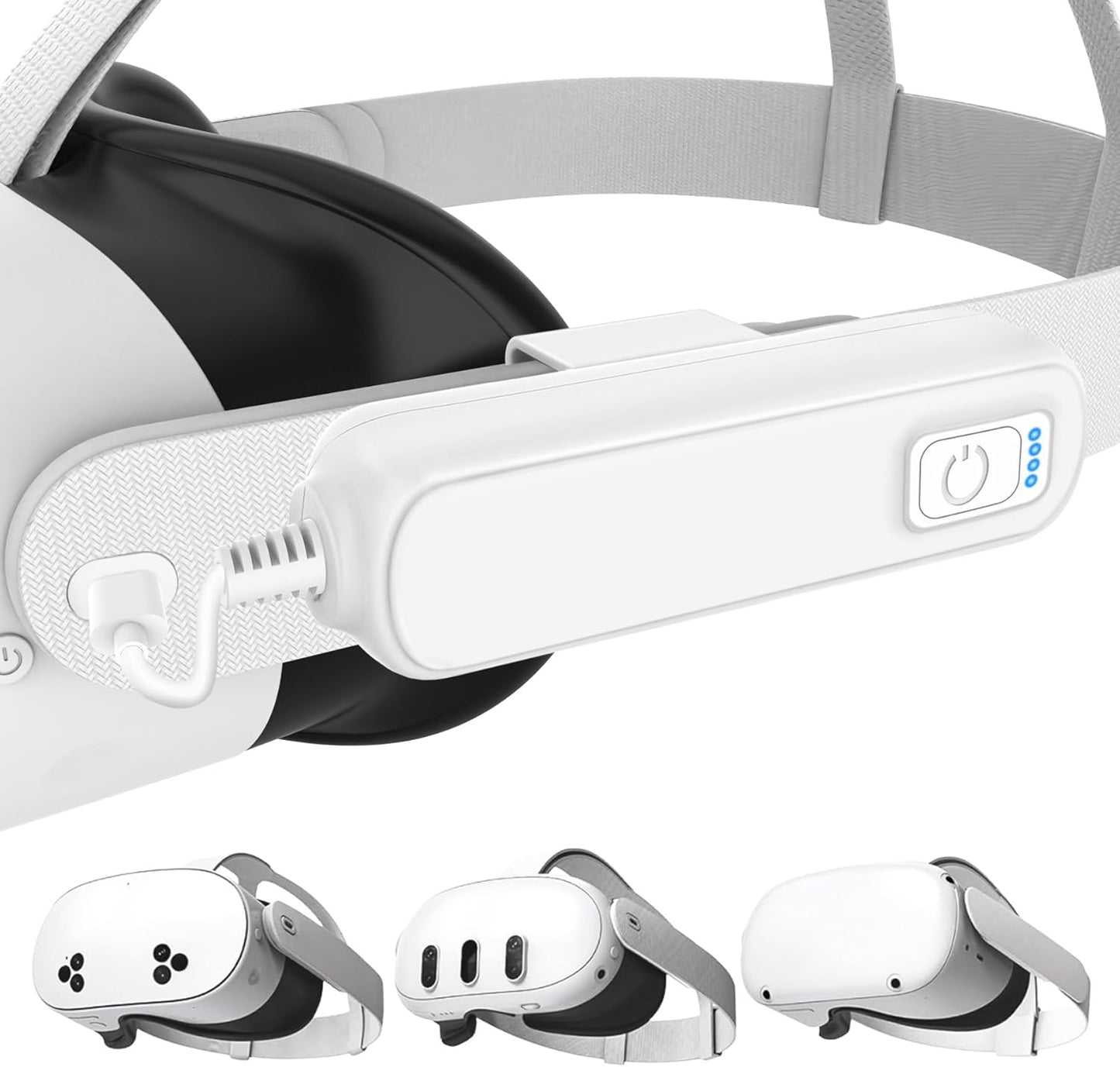 Battery Pack for Meta/Oculus Quest 3s/3/2, 5000mAh Power Bank for Extended VR Playtime, Lightweight & Fast Charging VR Headset Accessories Compatible with Meta Quest Original Straps