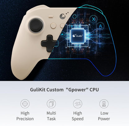 GuliKit KK3 PRO Controller Kingkong 3 Pro Switch Controller (No Drift) for Switch/PC/Android/MacOS/IOS with Hall Joysticks and Triggers, Maglev/Rotor/HD Vibration (GB RETRO) [video game]