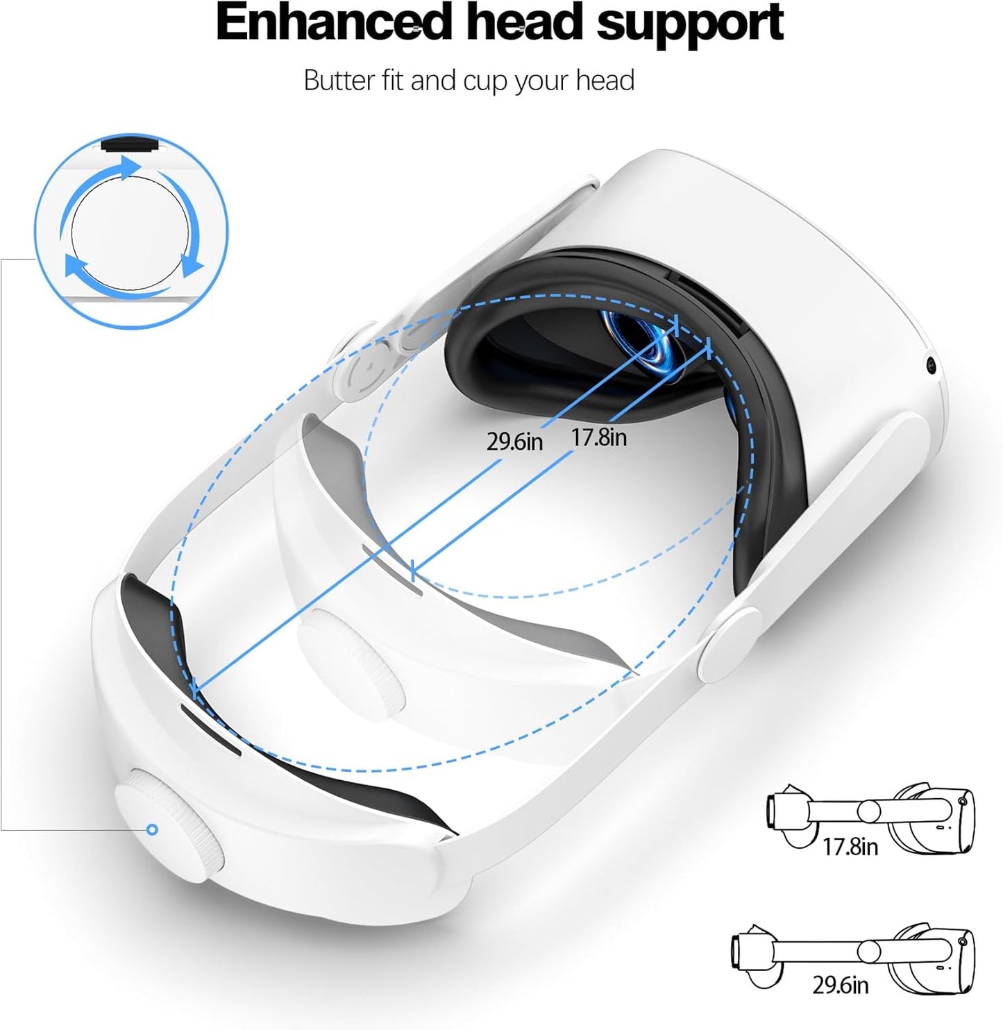 Head Strap Compatible with Oculus Quest 2,Meta Quest 2 Accessories Adjustable Elite Strap Replacement for Enhanced Comfort Support and Gaming Immersion in VR (Comfort Head Strap only)