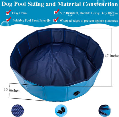 C Crystal Lemon Blue Foldable PVC Swimming Pool - Versatile Dog Pool, Kiddie Pool, Kids Pool, Baby Pool, and Toddler Pool – 31.5  x 7.87  Size Perfect for Indoor/Outdoor Use