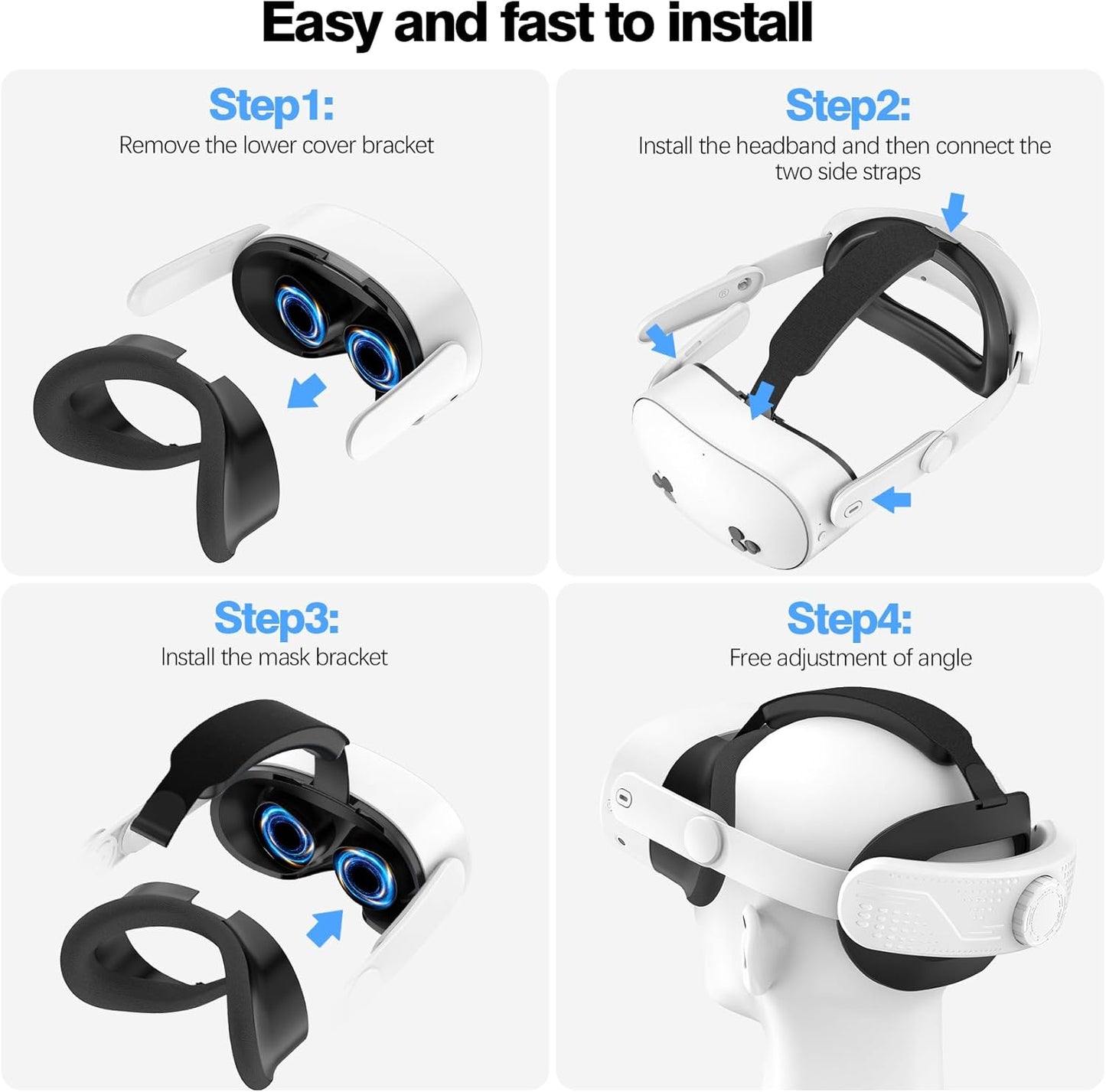 Comfort Head Strap for Meta Quest 3S - Adjustable Elite Strap Replacement with Pressure Relief, Enhanced Comfort & Balanced Weight - Lightweight, Retractable Design for VR Headsets (Meta Quest 3S)