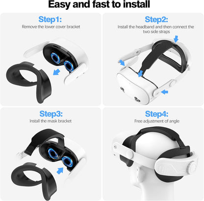 Comfort Head Strap for Meta Quest 3S - Adjustable Elite Strap Replacement with Pressure Relief, Enhanced Comfort & Balanced Weight - Lightweight, Retractable Design for VR Headsets (Meta Quest 3S)