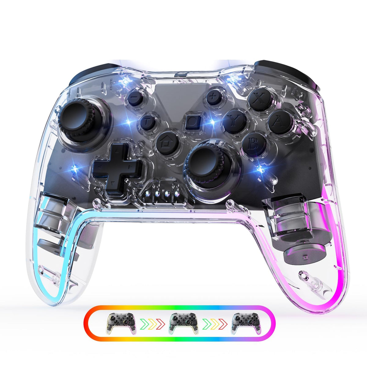 Wireless Gaming Controller Compatible with Switch, PC, iOS and Android, Ergonomic Gamepad, Responsive Buttons, Precision Joystick