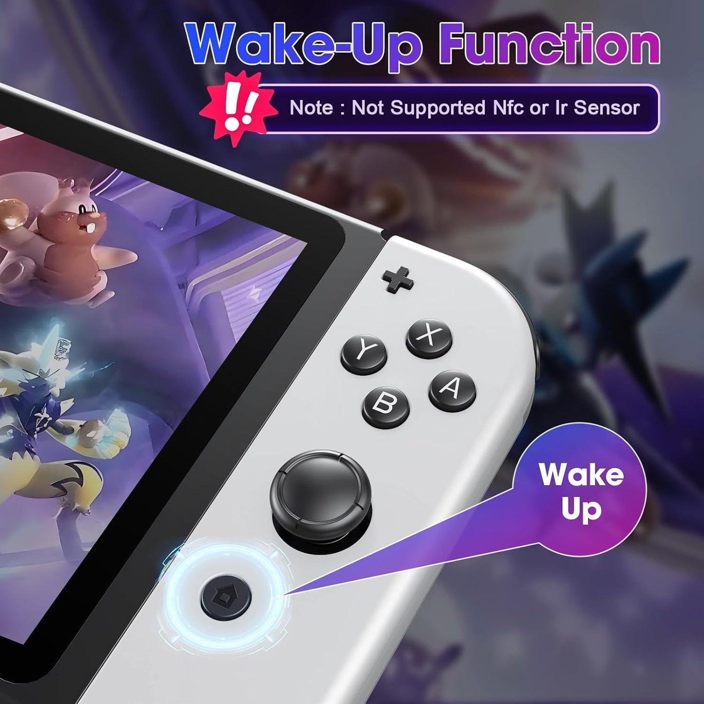Wireless Controller Compatible with Nintendo Switch, Left & Right Game Controllers with Dual Vibration, Motion Control & Wake-Up Function