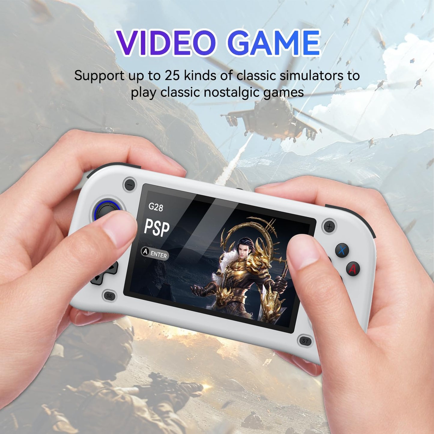 2025 New Retro handheld model,Portable Handheld Video handheld model ，4.3 inch IPS Screen with 64GB Card 15000 Games,20+ emulators& Linux System (White, 64)