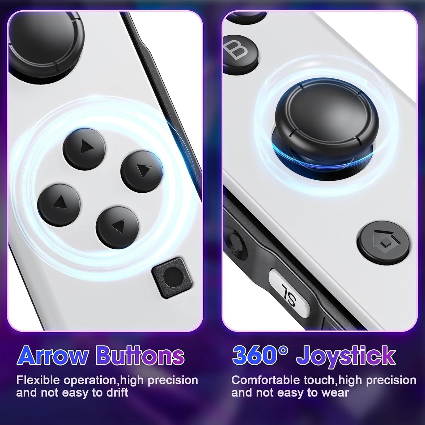 Wireless Left & Right Controllers Compatible with Nintendo Switch, Motion Control, Dual Vibration & Wake-Up Function (Gold)