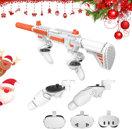 VR Handle Accessories for Meta Quest 2 & 3, Humanized Weighted Stock for Oculus Quest 3S, Enhance Control Feel, Realistic FPS Gaming Experience