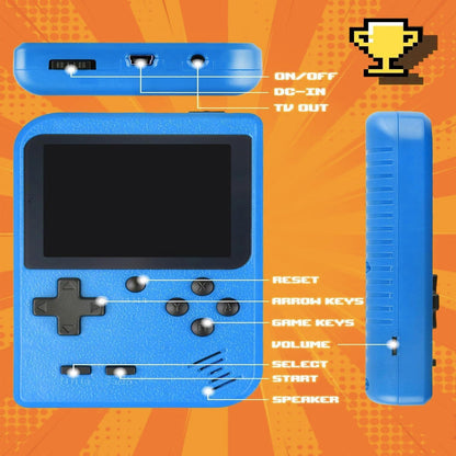 Retro handheld model with 500 Classic FC Games - 2.8 Inch Screen, Blue
