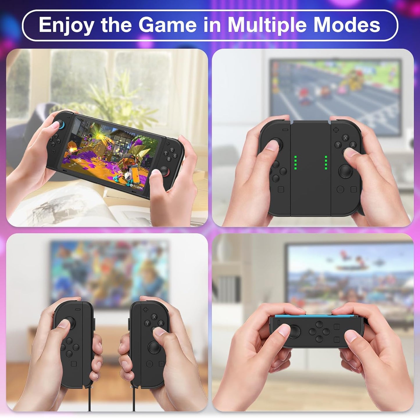 FFSTARYM Compatible with Nintendo Switch Controller, Switch Controllers for Switch/Lite/OLED, with/Dual Vibration/Motion/Wake-up/Screenshot, Black
