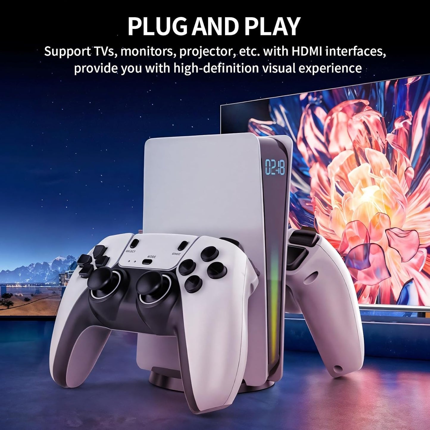 Retro handheld model – 2025 Upgraded Mini Plug and Play Video Game System with 10K+ Classic Games, 12 Emulators, 2 Wireless 2.4G Controller, 4K HD Output