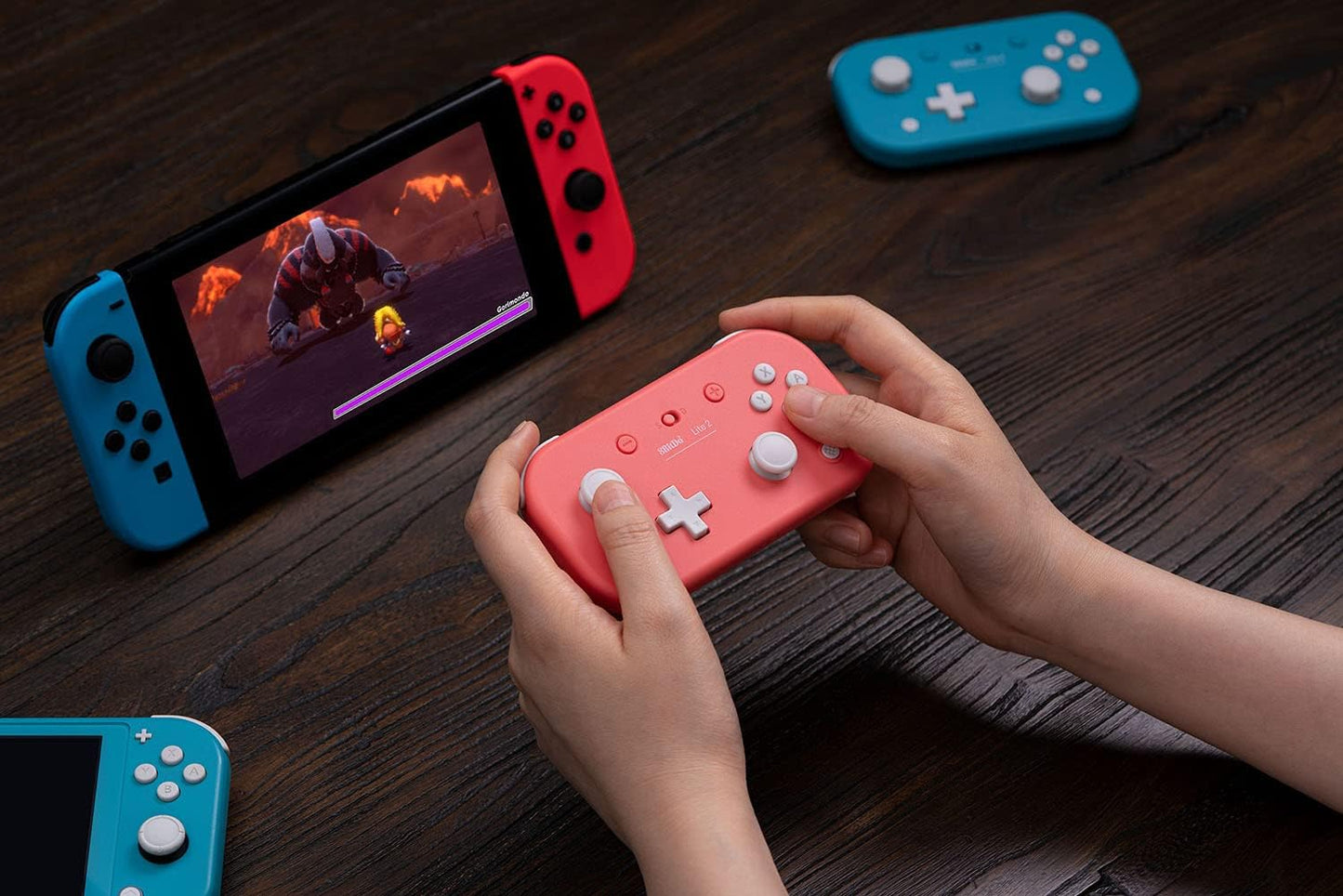 8BitDo Lite 2 Wireless Bluetooth Game Controller Compatible with Switch/Switch Lite, Android & Raspberry Pi – Pink