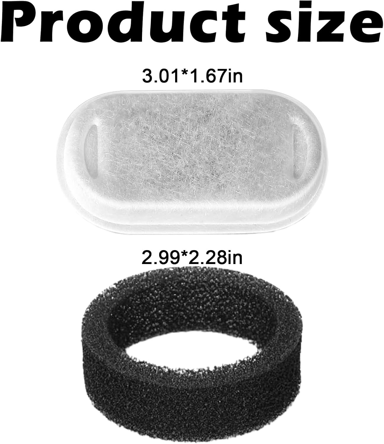 Cat Water Fountain Filter, 4 Pack Replacement Filters with 4 Sponges for Pet Water Dispenser, Compatible with Stainless Steel 3.2L Pet Drinking Fountain