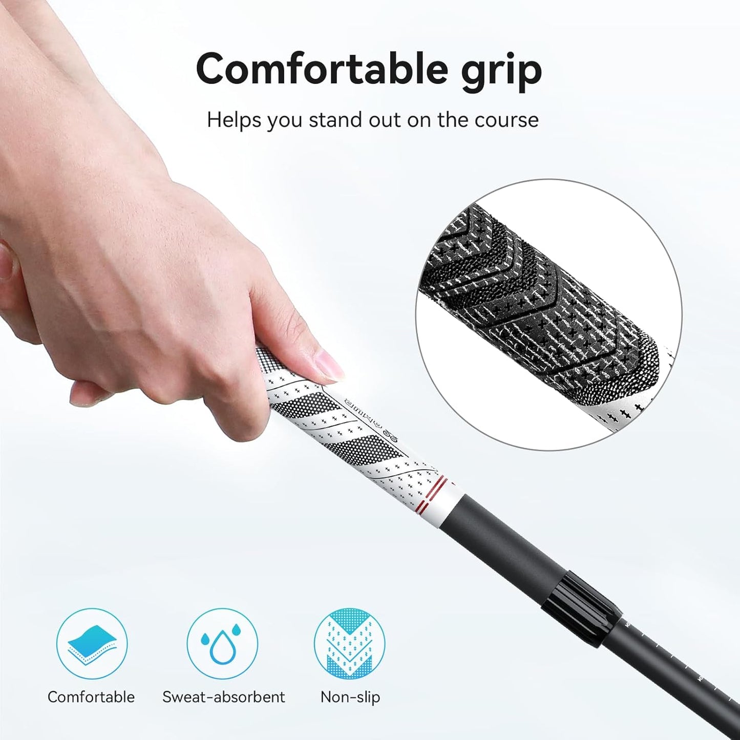 AMVR Adjustable Golf Club Attachment Compatible with Meta Quest 3S / Quest 3, Easy Ajustable Length