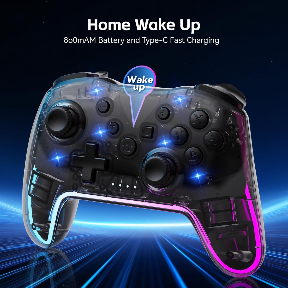 Wireless Gaming Controller Compatible with Switch, PC, iOS and Android, Ergonomic Gamepad, Responsive Buttons, Precision Joystick