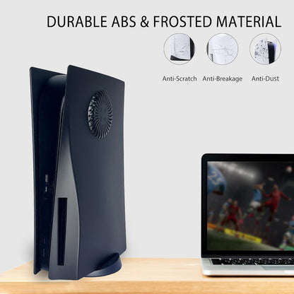 PS5 Faceplates with Cooling Vents Hard Shockproof Face Plate Cover Shell for Playstation 5 Disc Edition DOBEWINGDELOU PS5 Console Plates Replacement Side Plate Accessories Anti-Scratch Dustproof Protective ABS Case Black