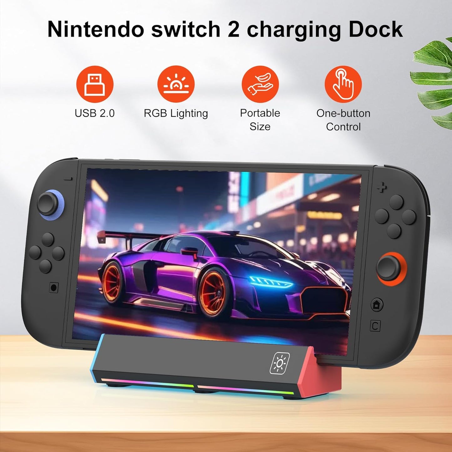 ZONEY Switch TV Dock with 1000Mbps Ethernet LAN Port/4K HDMI Port, Portable Switch Docking Station for Nintendo Switch/Switch OLED, Replacement Official Switch Dock Base Stand (Black with LAN Port)