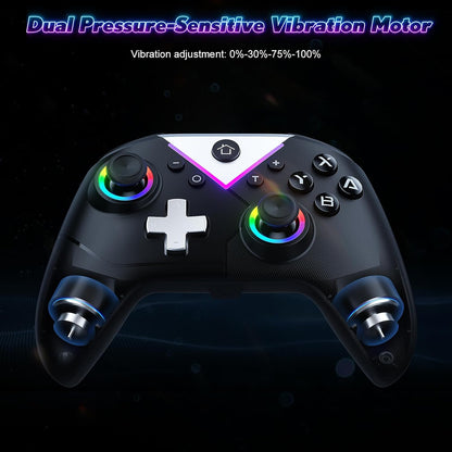 Dinosoo RGB Wireless Controller for Nintendo Switch 2/1 Lite/OLED, PC Bluetooth Games Controller, Turbo, Macro, 6 Gyro Axis, 4 Vibration Motors, Screenshot - 2 Pack