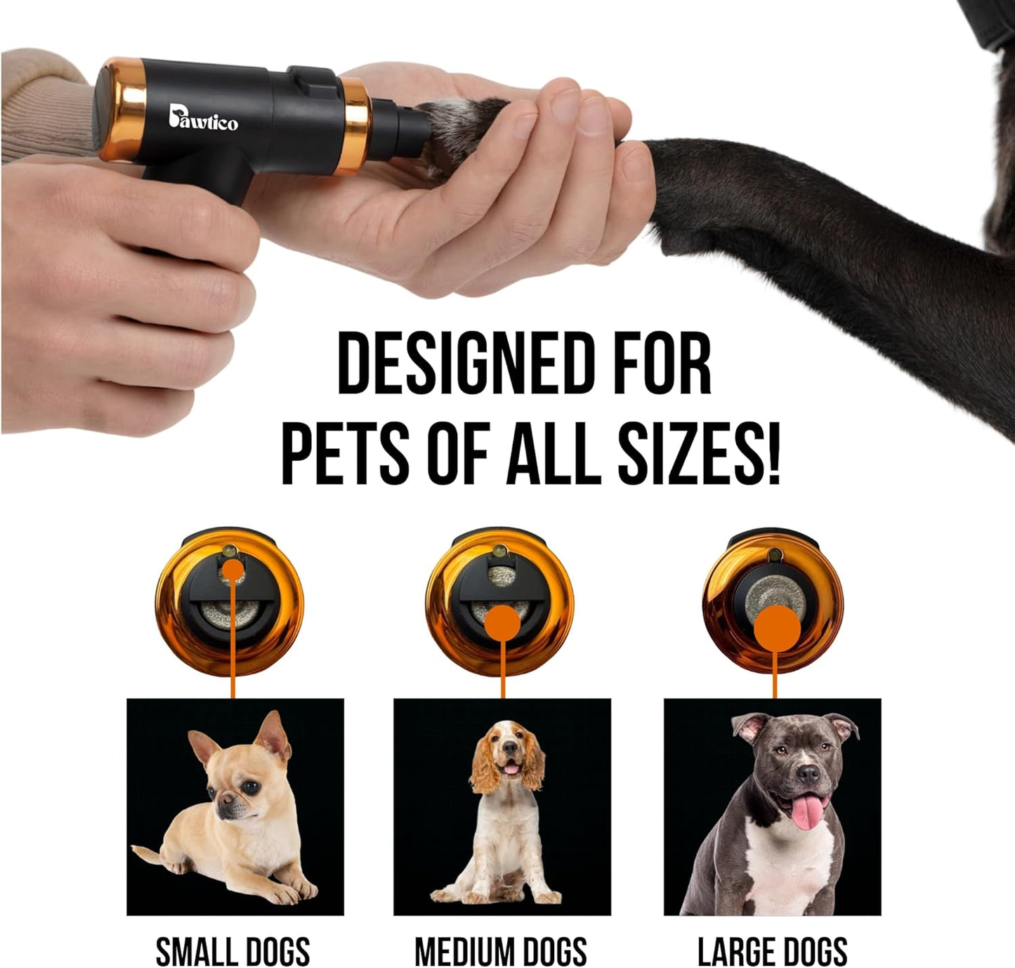 Whisper-Quiet Pet Nail Grinder for Dogs & Cats – LED Light, Ergonomic Angled Design, USB Rechargeable, Cordless & Travel-Ready – Safe & Precise Grooming for Small, Medium & Large Pets