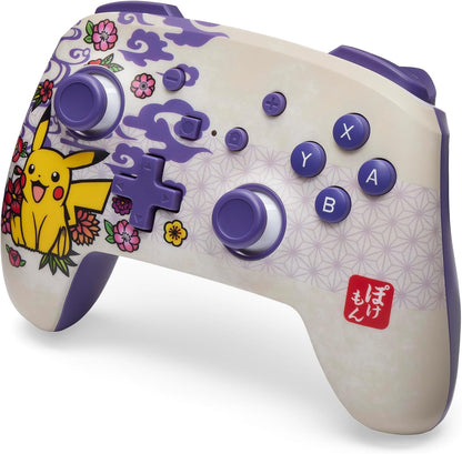 PowerA Enhanced Wireless Controller for Nintendo Switch, Switch Lite & OLED Model, Rechargeable Bluetooth Gamepad with up to 30 Hours of Play Time, Official: Pokémon Blossom
