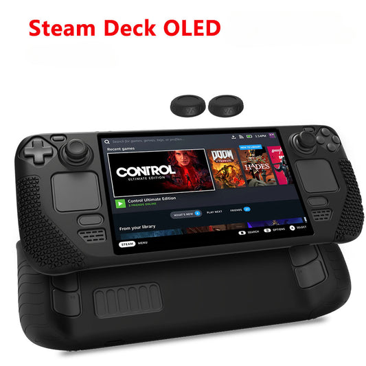 Steam Deck OLED Silicone Case with Button Caps | Protective Cover for Steam Deck & OLED Model | Shockproof & Anti-Slip Grip | 11.8" x 4.7" x 1.6" (300x120x40mm)