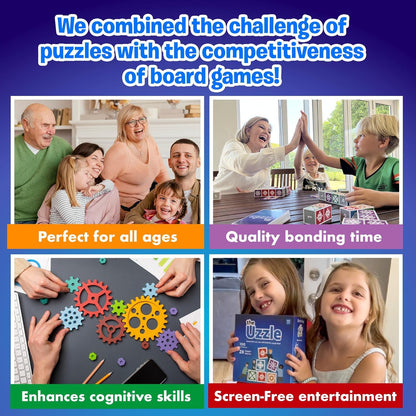 The Uzzle 3.0 Board Game, Family Board Games for early-stageren & Adults, Block Puzzle Games for Ages 4+