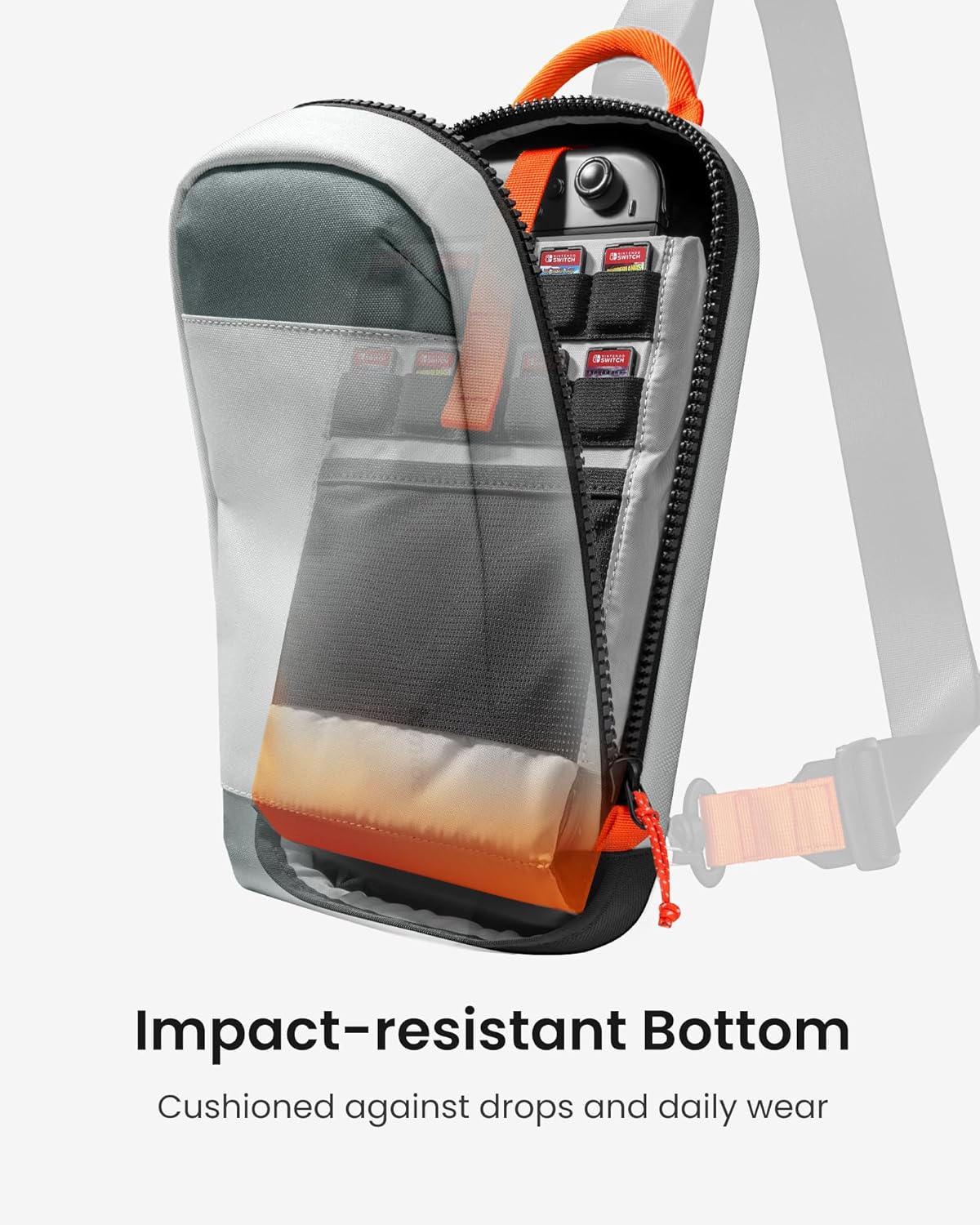 tomtoc Sling Crossbody Bag for Nintendo Switch 2, Protective Portable Travel Chest Carrying Gaming Pouch with 8 Game Cartridges Slots, Fit Charger and Accessories