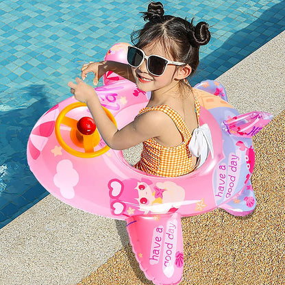 Cute Child Kids Inflatable Pool Float PVC Summer Swim Float Air Bed Lake Boat Swimming Floats with 2 Handles Surfing Raft Bodyboard Floating Mattress Seat Swim Ring for Girls Boys 1-5 Years