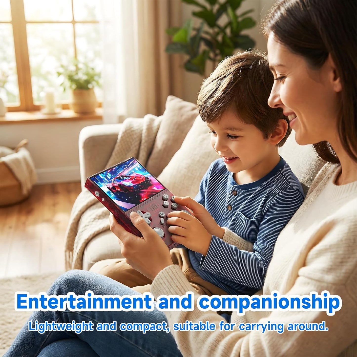 R40 Retro handheld model - 3.5 Inch IPS Screen, 128GB Storage, Portable Arcade Gaming Device, 3000mAh Battery, Type-C Charging, Red