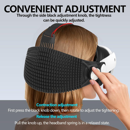 Adjustable Head Strap Compatible with Meta Quest 3/ 3S – Comfort & Pressure Relief VR Accessory, Support Lying Down Play for Gaming/Movies (Black)