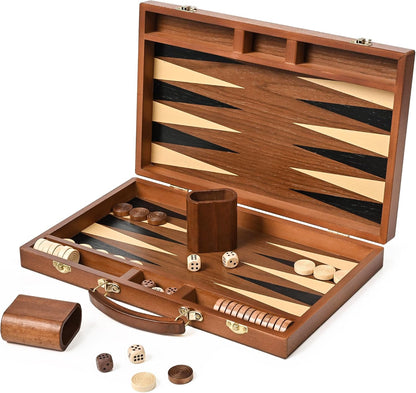 Backgammon Board Game Set-Premium Leather Case