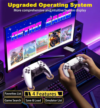 Retro handheld model with 20000+ Games & 23 Emulators, 4K HDMI Game Stick, Wireless Retro handheld model Retro Drive, Dual 2.4GHz Wireless Controllers Plug and Play Video handheld model for TV