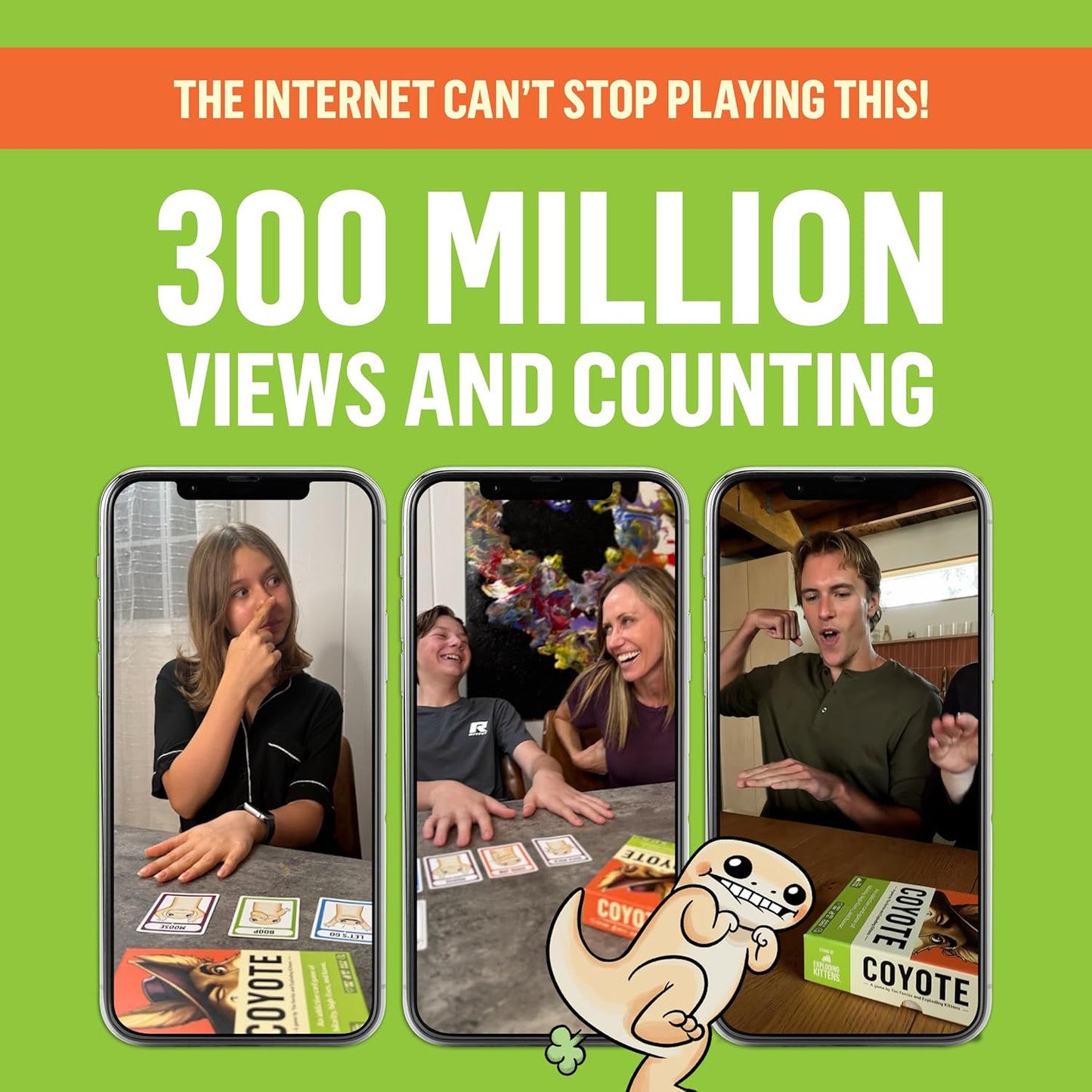 Exploding Kittens | Coyote Small Box | Bluffing Card Game | 3-8 Players, Ages 10+