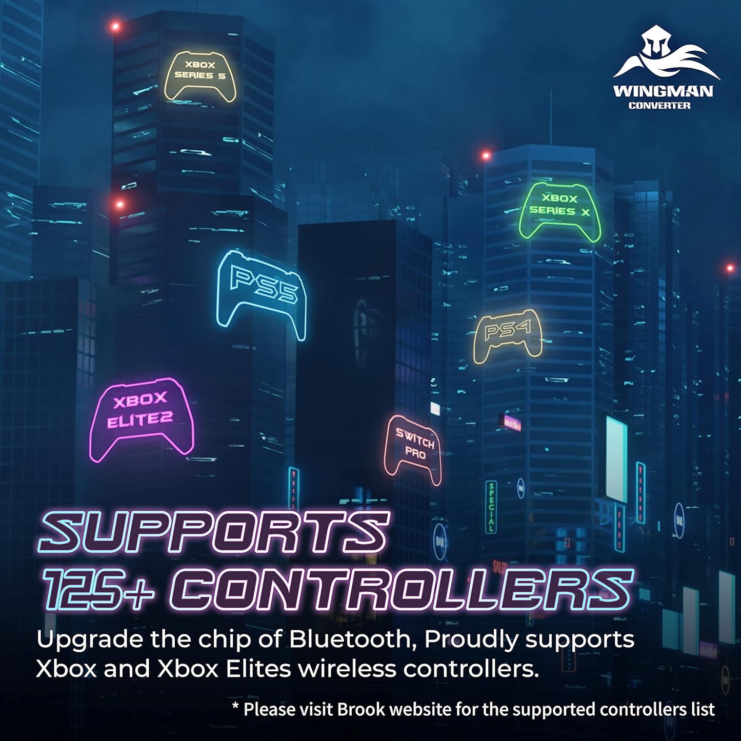 Brook Wingman XE 2 Converter - Two in One Wireless Controller Adapter for PS, Switch/Switch2 Consoles, and PC, Supports Remap and Adjustable Turbo