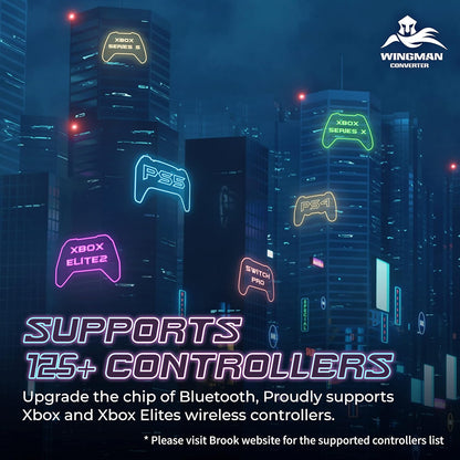 Brook Wingman XE 2 Converter - Two in One Wireless Controller Adapter for PS, Switch/Switch2 Consoles, and PC, Supports Remap and Adjustable Turbo