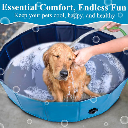 C Crystal Lemon Blue Foldable PVC Swimming Pool - Versatile Dog Pool, Kiddie Pool, Kids Pool, Baby Pool, and Toddler Pool – 31.5  x 7.87  Size Perfect for Indoor/Outdoor Use