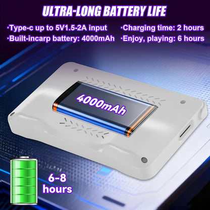 XF40H handheld model, Retro handheld model with 4.0 Inch 4K HD IPS Screen, Support WiFi Online sparing，Preloaded 20,000+ Classic Games- Includes Exclusive Cool Stickers