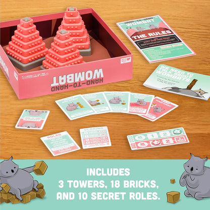 Exploding Kittens Hand to Hand Wombat by Exploding Kittens - Card Games for Adults Teens- Fun Party Games, Pink, Grey