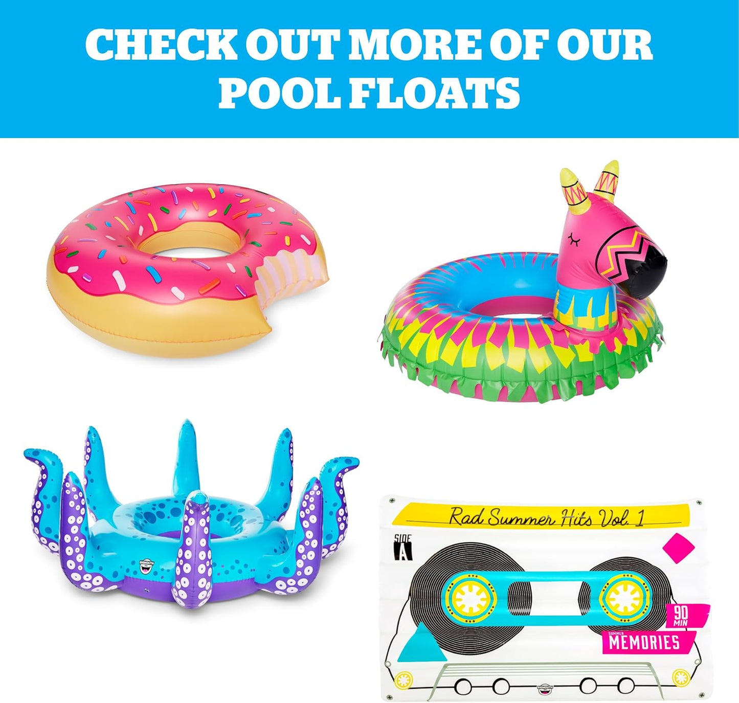 BigMouth Inc Pink Flamingo Pool Float, Inflates to Over 4ft. Wide, Funny Inflatable Vinyl Summer Pool or Beach Toy, Patch Kit Included