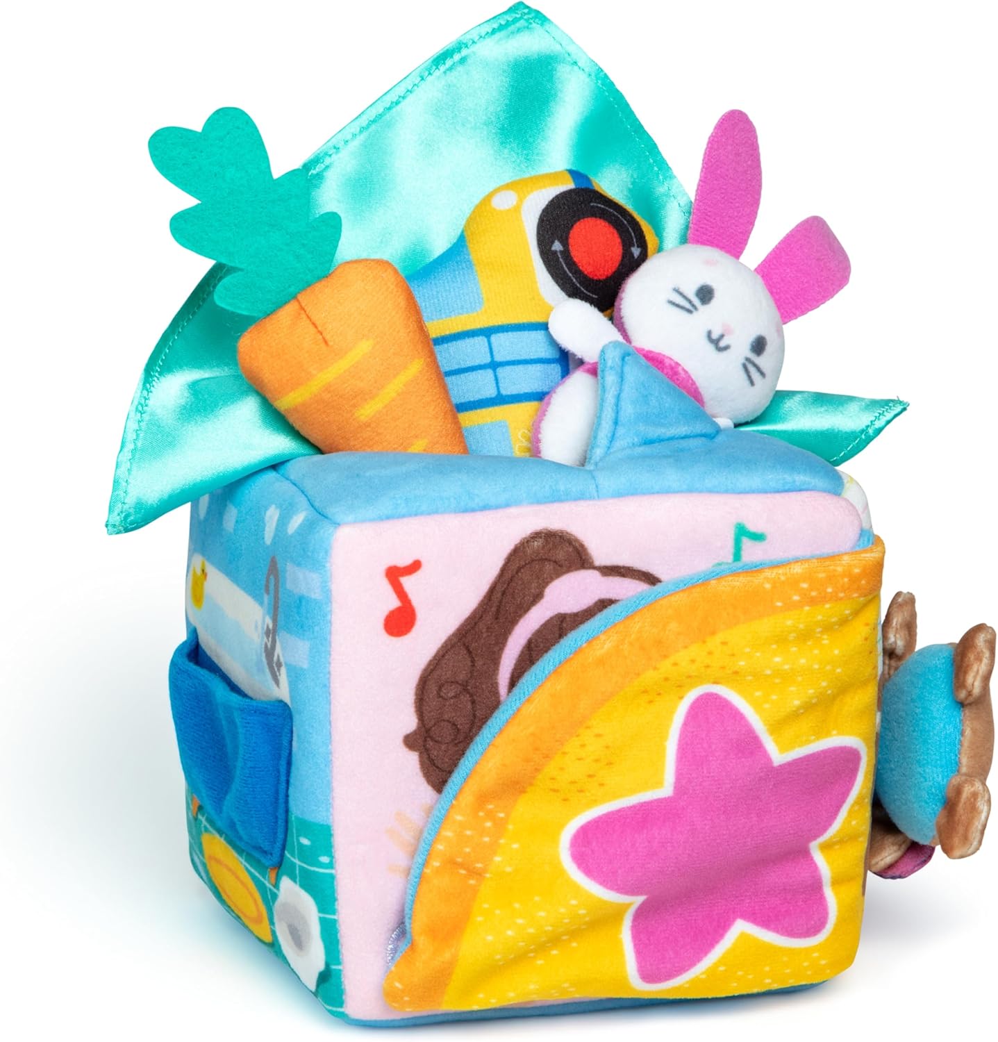 MS RACHEL Soft Toy Learning Box, Interactive Educational Toy, Ages 3+ Months, Animal Recognition, Fine Motor Skills Development, 15cm x 15cm x 14.5cm