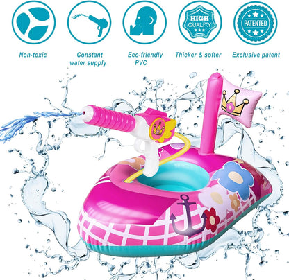 10Leccion Kids Pool Toys, Toddlers Pool Floats with Water Gun, Kids Floats for Swimming Pool, Swim Floaties for Children Ages 3-8
