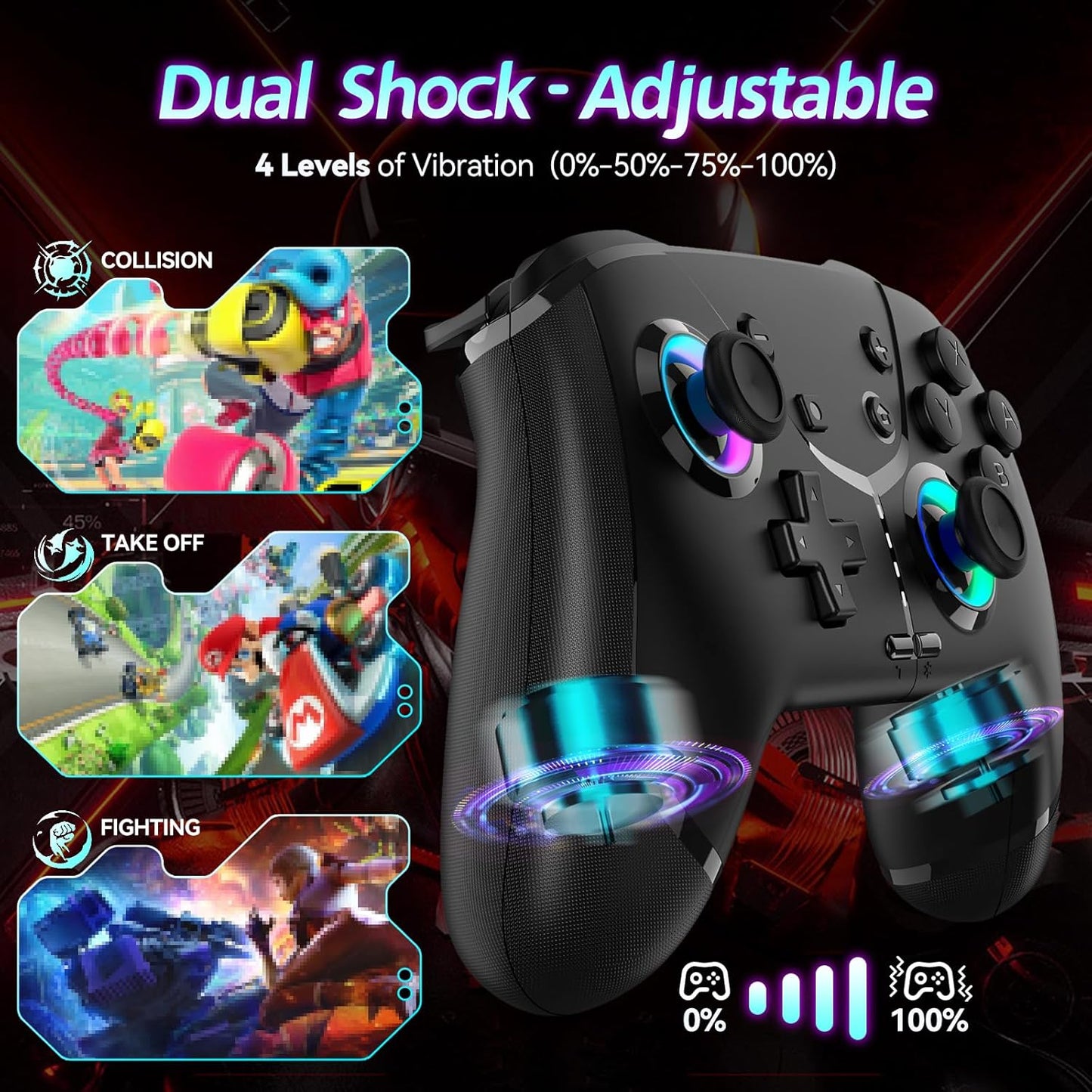 Switch Controller, Wireless Pro Controller for Nintendo Switch 2/Switch/Lite/OLED, Bluetooth controllers Compatible with iPhone/Mac/iPad/iOS/Android/Phone/PC/Steam and TV with Programming/RGB4