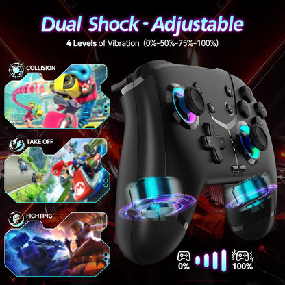 Switch Controller, Wireless Pro Controller for Nintendo Switch 2/Switch/Lite/OLED, Bluetooth controllers Compatible with iPhone/Mac/iPad/iOS/Android/Phone/PC/Steam and TV with Programming/RGB4