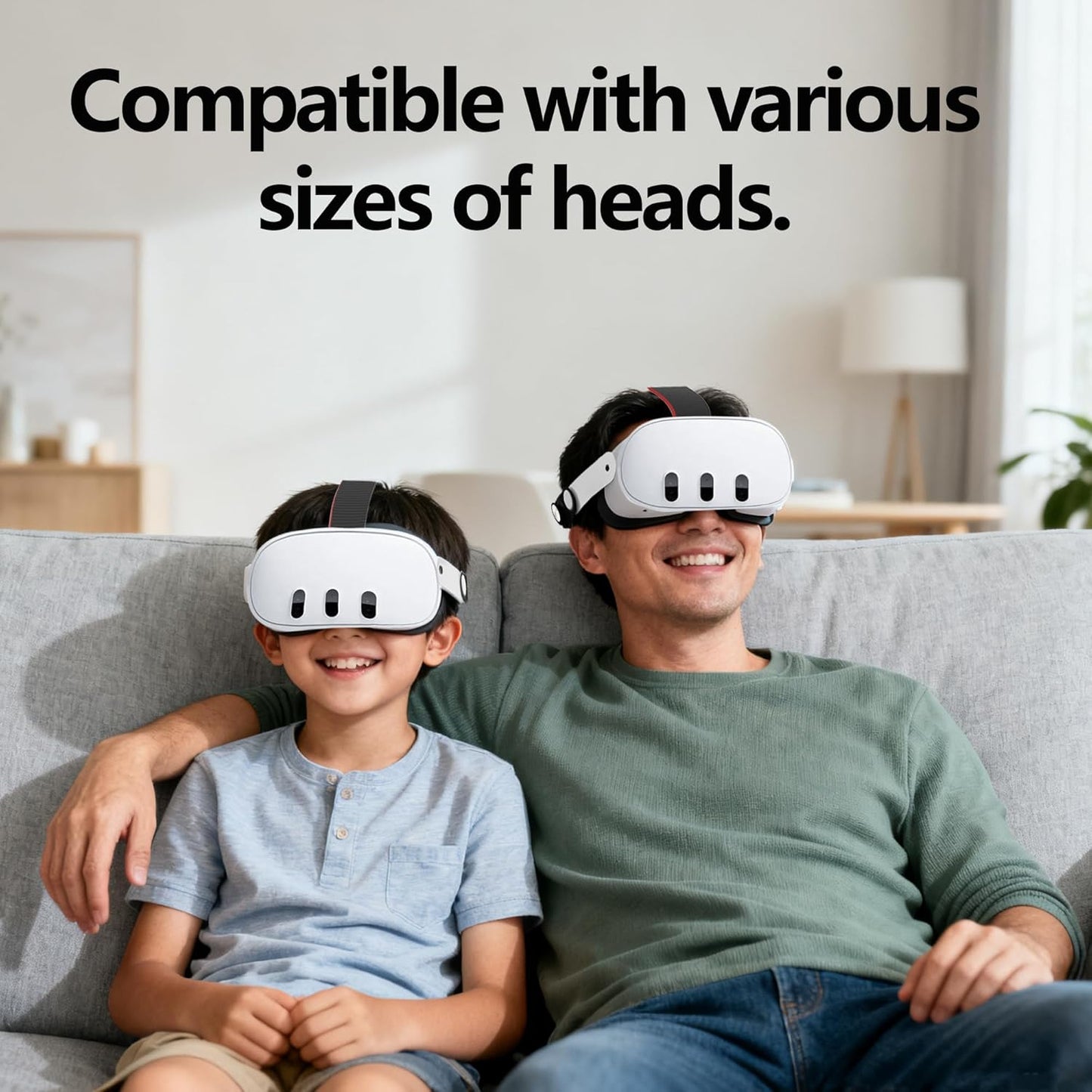 Adjustable Head Strap Compatible with Meta Quest 3/ 3S – Comfort & Pressure Relief VR Accessory, Support Lying Down Play for Gaming/Movies (Black)