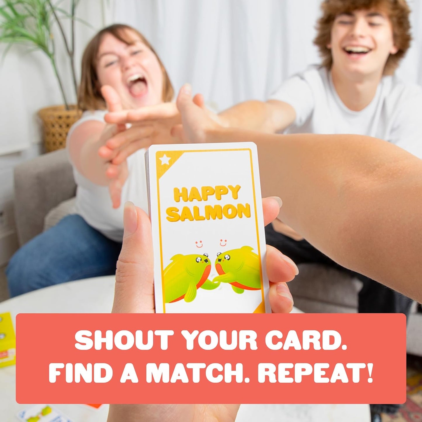 Exploding Kittens Happy Salmon by Exploding Kittens - Card Games for Adults Teens and early-stage - Fun Family Games