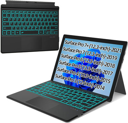XIWMIX Ultra-Slim Wireless Bluetooth Keyboard - 7 Colors Backlit Universal Rechargeable Keyboard Compatible with iPad Pro/iPad Air/iPad 9.7/iPad 10.2/iPad mini and Other iOS Android Windows Devices